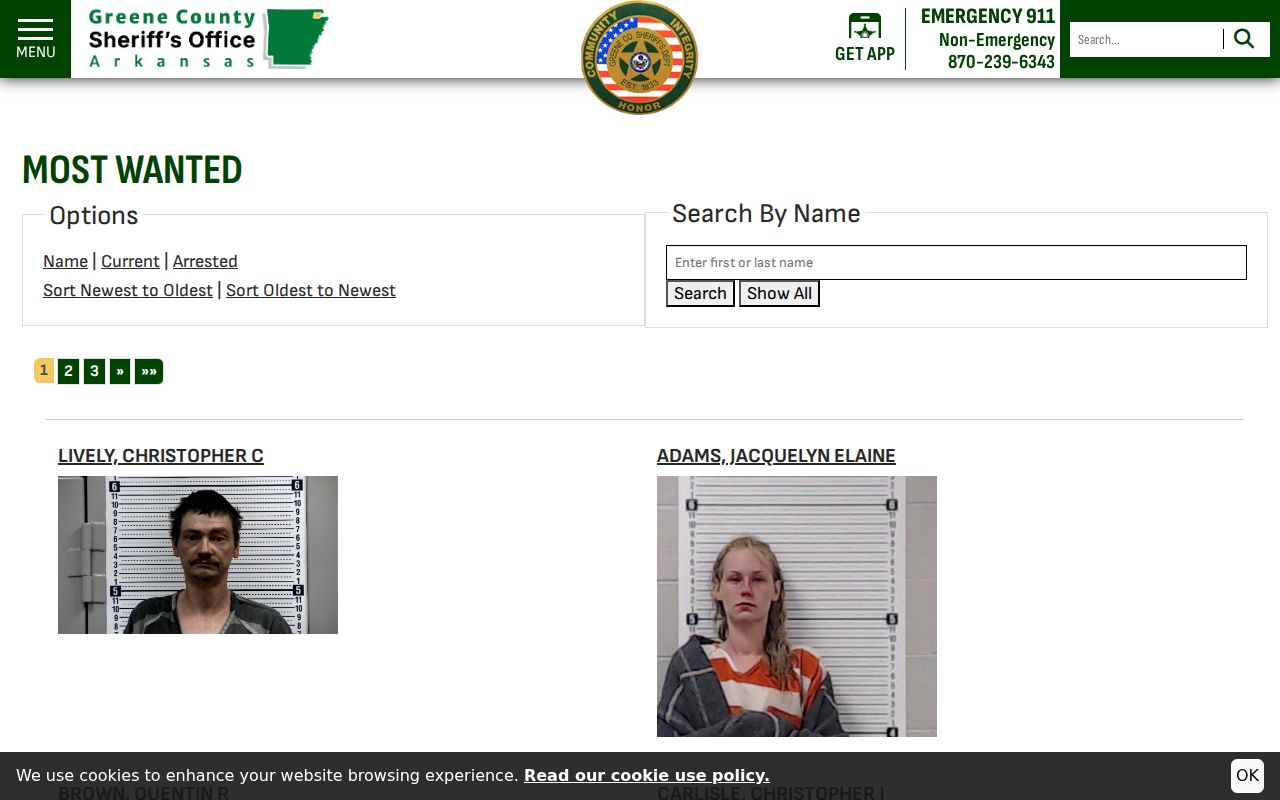 Greene County warrant search controls