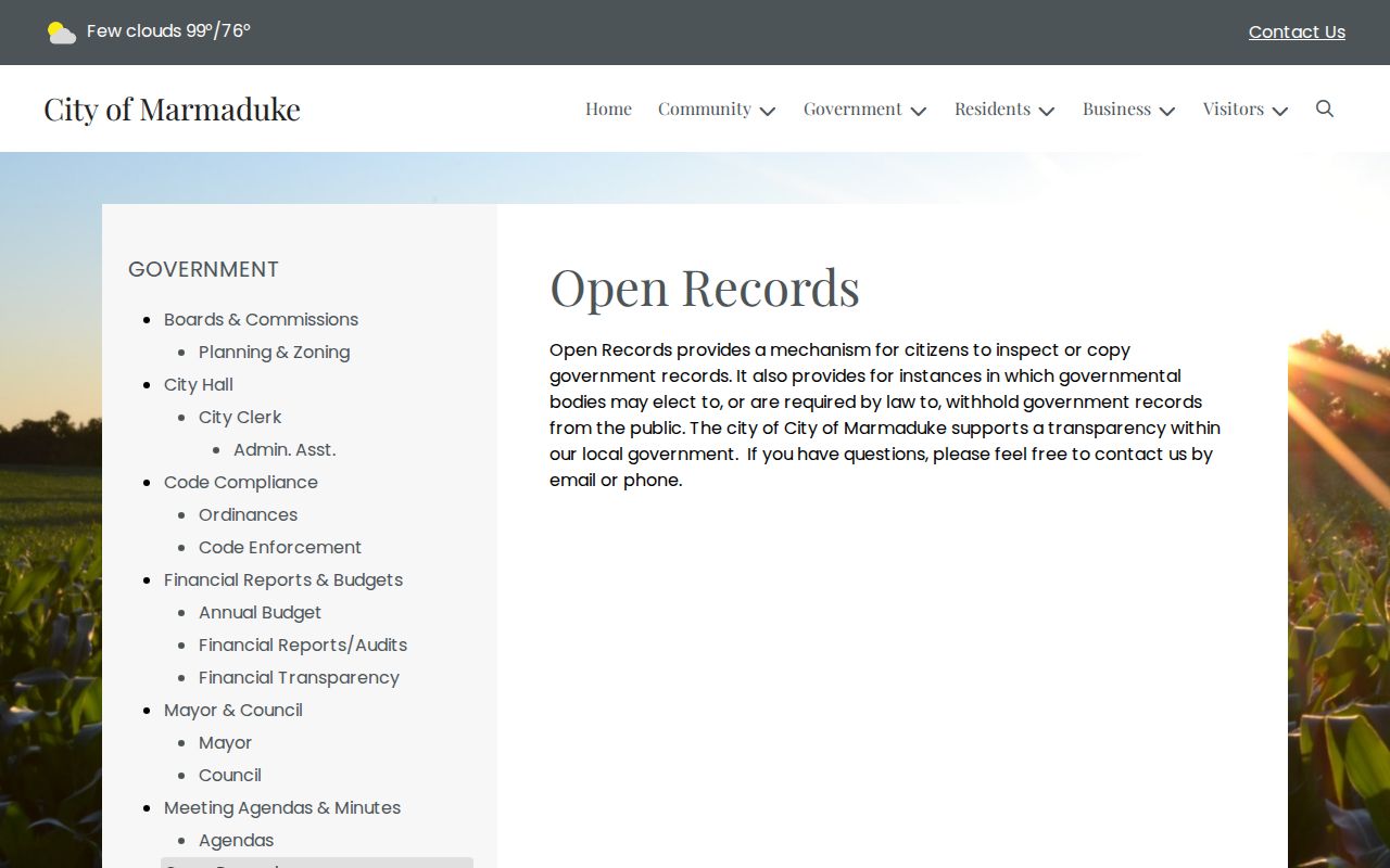 Marmaduke warrant records open records information